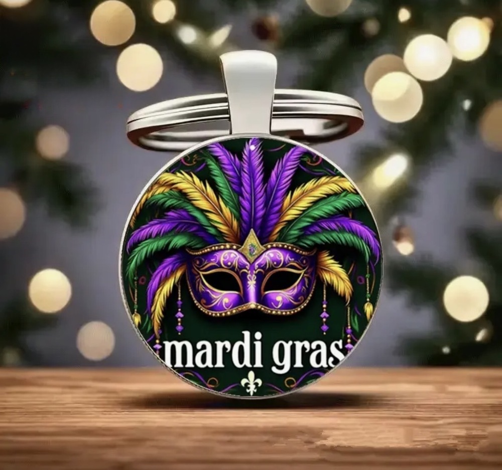 3/$25 Mardi Gras Mask Keychain NEW